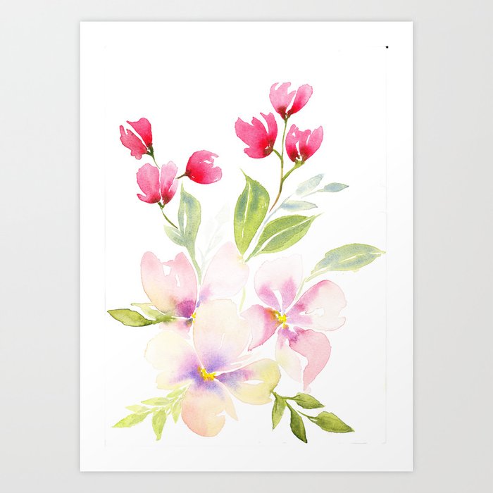 Loose Watercolour Flowers Art Print By Kooalina Society6
