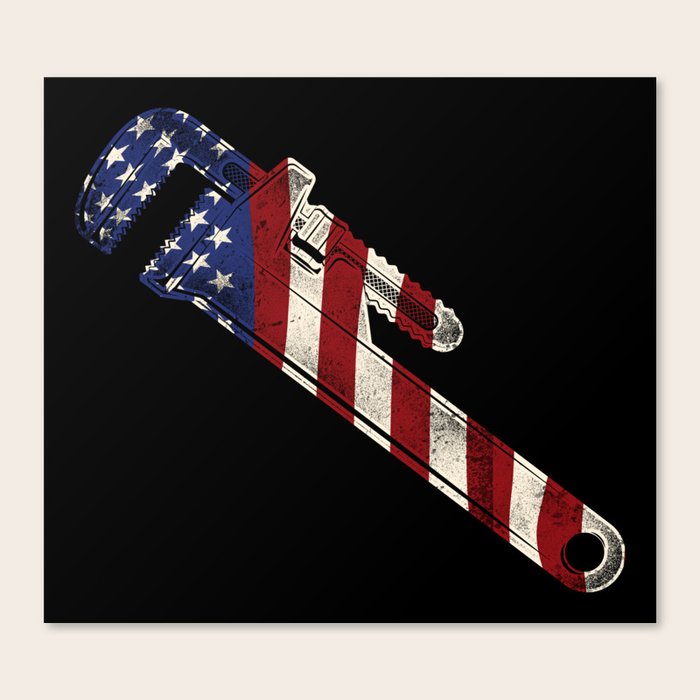 Plumber Pipe Wrench American Flag Pipe Wrench American Flag Vintage