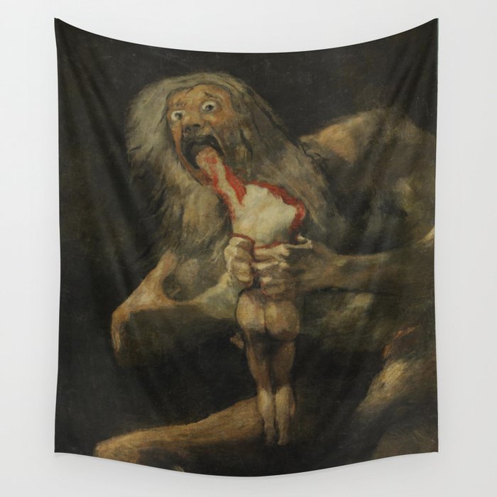 Saturn Devouring His Son by Goya Wall Tapestry