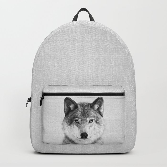 Wolf 2 - Black & White Backpack