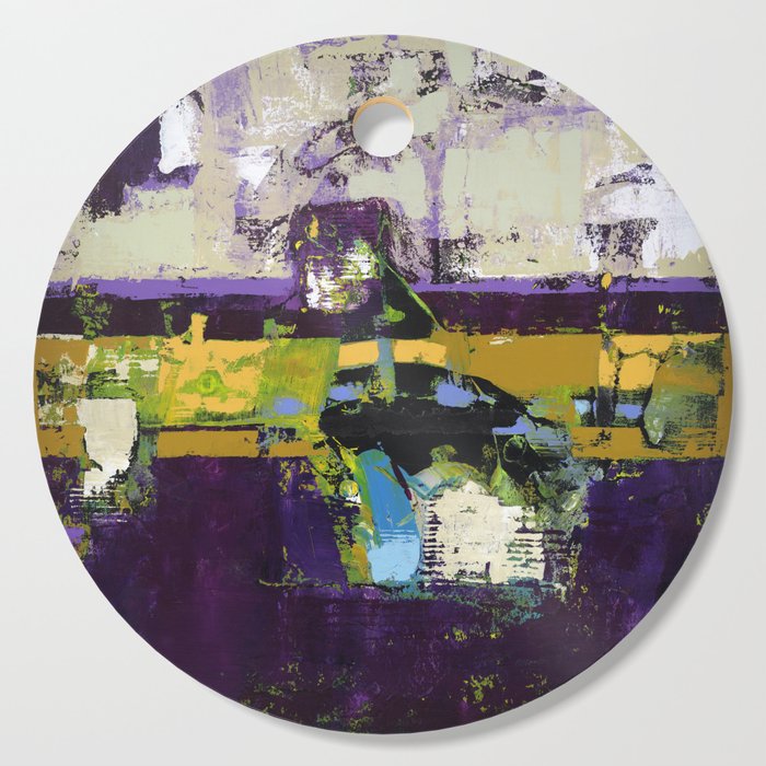 Controversy Prince Deep Purple Abstract Painting Modern Art Cutting Board