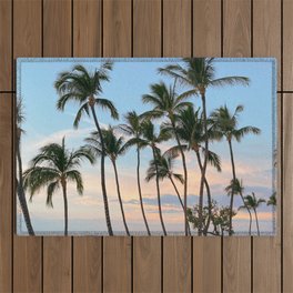 Tropical Hawaii Beach Sunset Outdoor Rug