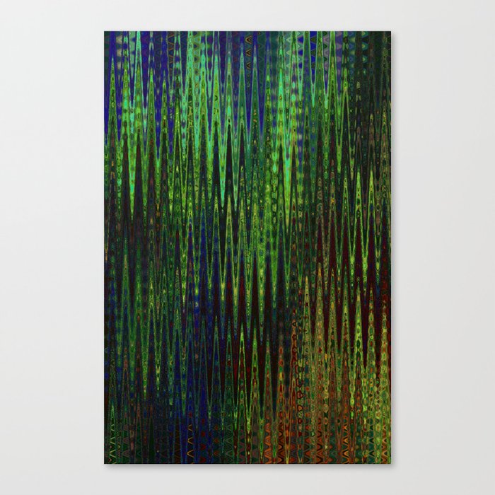 Dark Green Tones Abstract Pattern Canvas Print