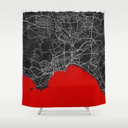 Naples City Map of Italy - Oriental Shower Curtain