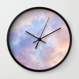 cotton candy clouds Wall Clock