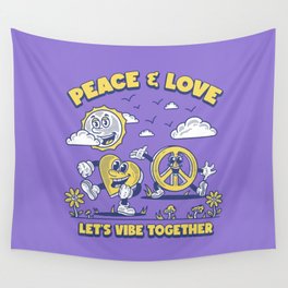 Peace & Love - Let's Vibe Together Wall Tapestry