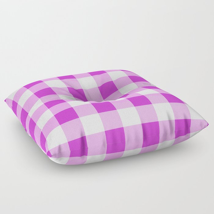 Steel Pink - gingham Floor Pillow