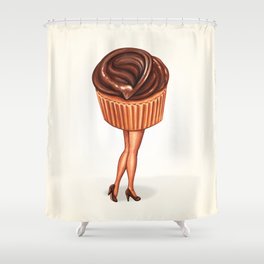 Chocolate Cupcake Pin-Up Shower Curtain