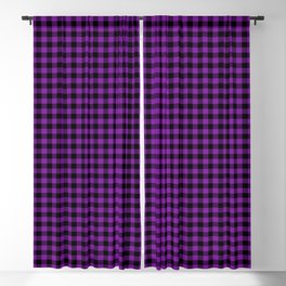 Purple and Black Buffalo Check Gingham Plaid Blackout Curtain