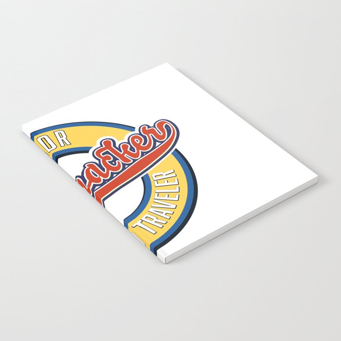 Ecuador backpacker world traveler logo. Notebook