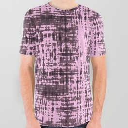 Hand Dyed Stripes Pink All Over Graphic Tee
