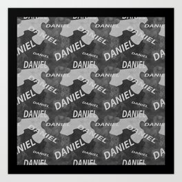 Daniel pattern in gray colors and watercolor texture Art Print