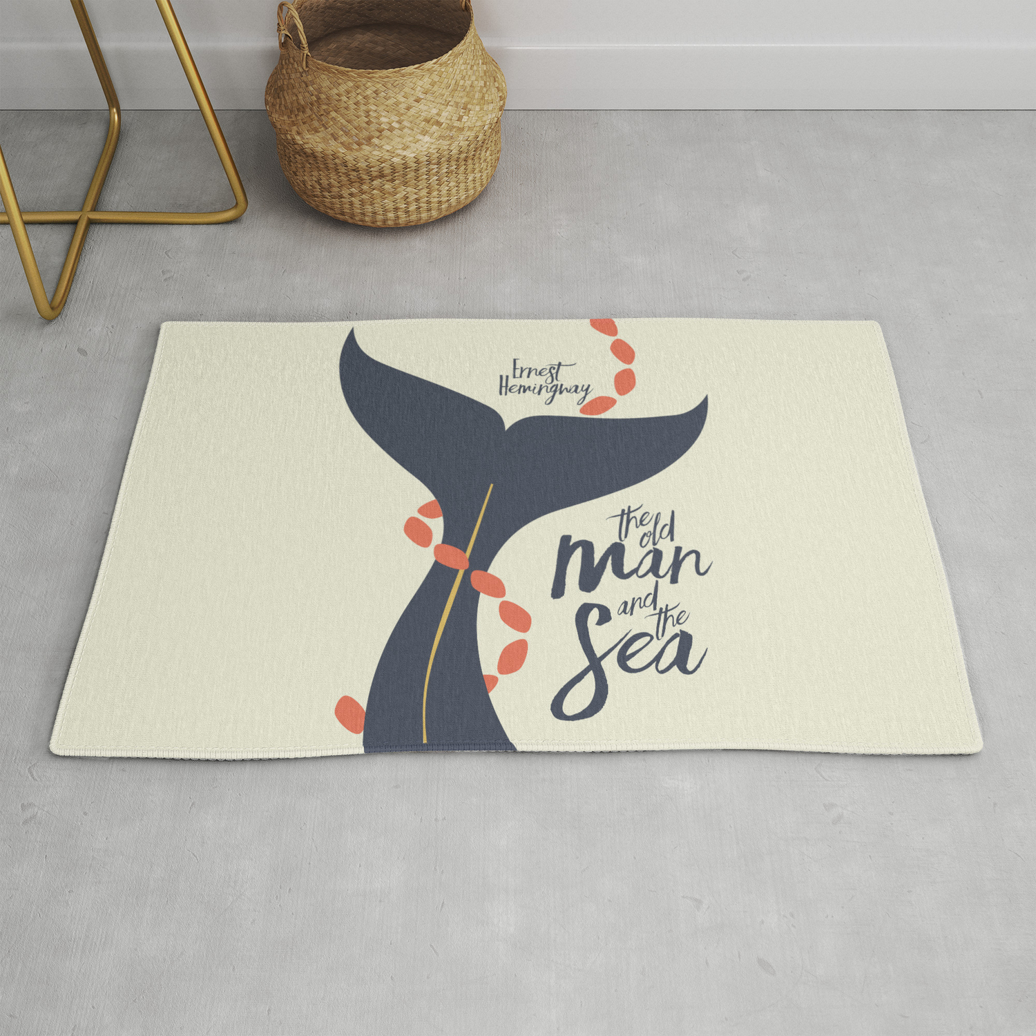The Old Man And The Sea Ernest Hemingway Book Cover Illustration