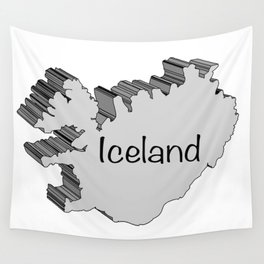 Iceland 3D Map Wall Tapestry