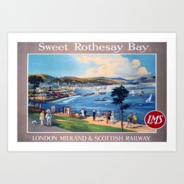 deco Sweet Rothesay Bay Art Print | Graphicdesign, Affiche, Railfan, Grossbritannien, Railwayana, Chmeindefer, Railway, Rothesay, Digital, Oude 