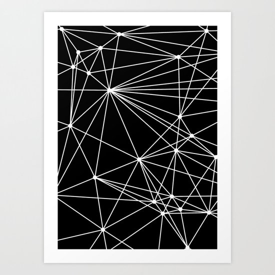 Black & White Geometric Web II Art Print