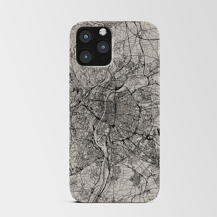 Lyon in France - Black&White Map iPhone Card Case