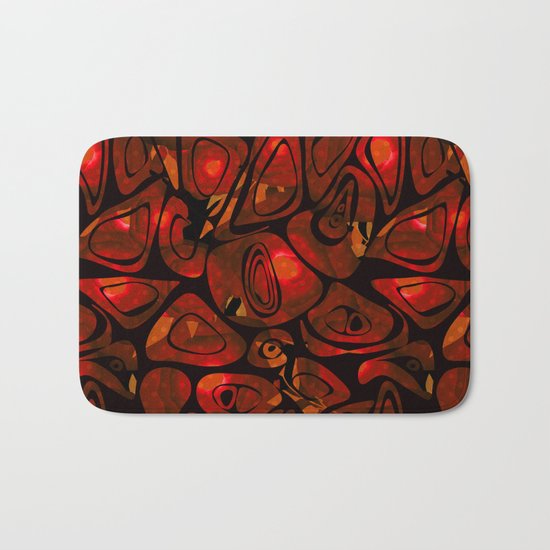 Abstract red black pattern stone texture Bath Mat