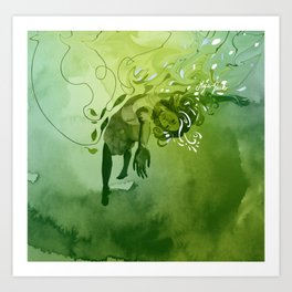 Diving Into The Green Art Print