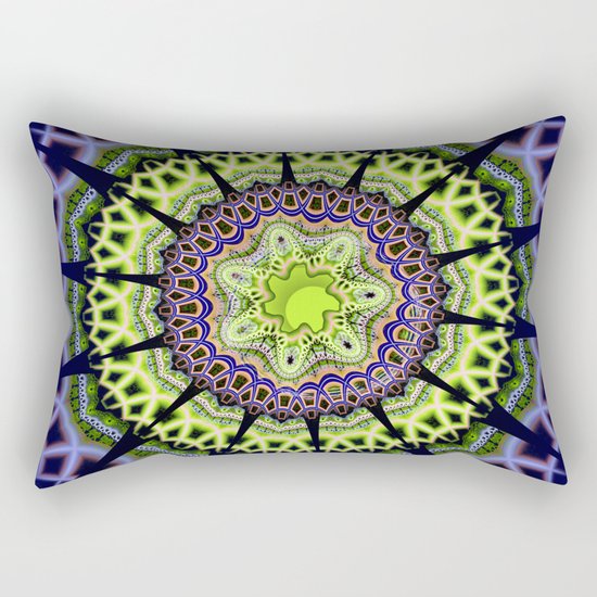 Groovy crackles patterns mandala Rectangular Pillow