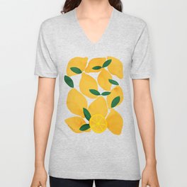 lemon mediterranean still life V Neck T Shirt