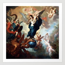 Miguel Cabrera The Virgin of the Apocalypse Art Print | Virginmary, Christianity, Apocalypse, Painting, Babyjesus, Miguelcabrera, Religious 
