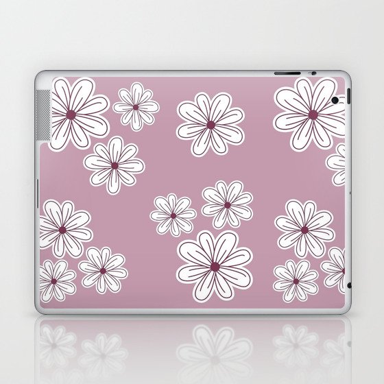 Pearly Purple Flowers on Mauve Background Laptop & iPad Skin