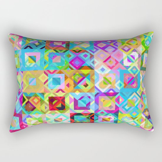 Multicolor Geometric Pattern Rectangular Pillow
