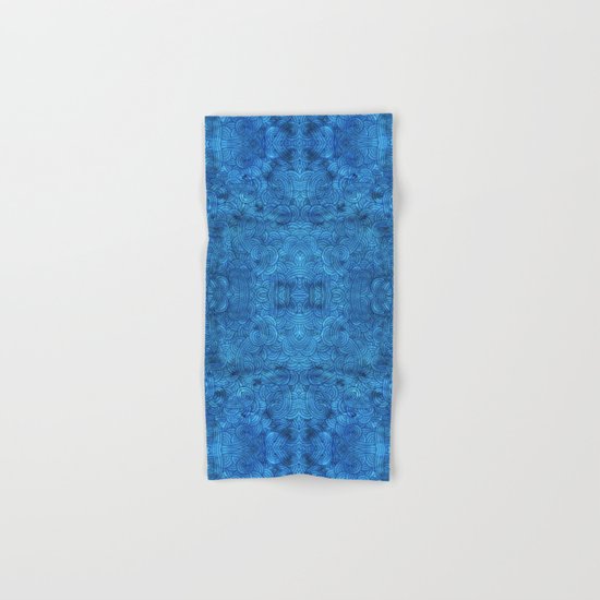 Turquoise blue swirls zentangle Hand & Bath Towel