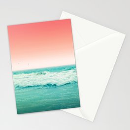 Aqua and Coral, 2 Stationery Cards