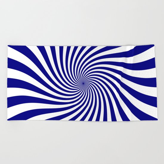 Swirl (Navy Blue/White) Beach Towel