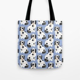 Staffordshire Dog Figurines No. 2 in Dusty French Blue Tote Bag