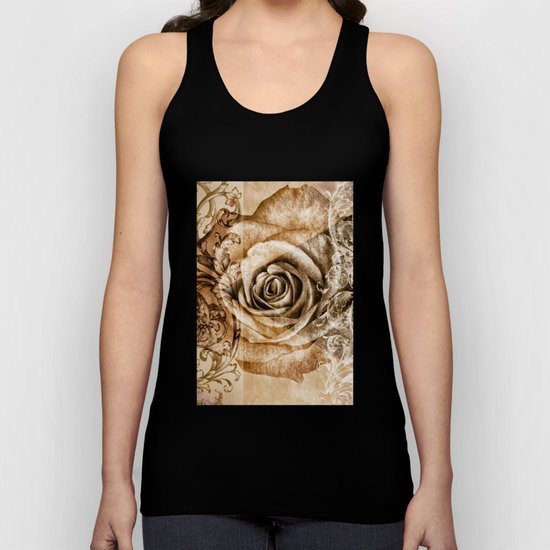 Sepia Bloom Unisex Tank Top
