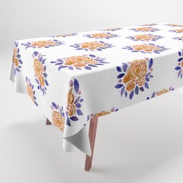 Spring roses bouquet - orange and purple Tablecloth