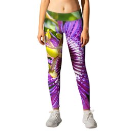 Purple Passiflora Leggings