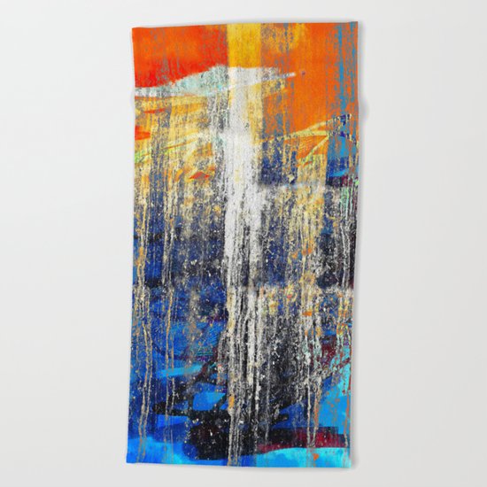 Golden Dawn, Abstract Landscape Art Beach Towel