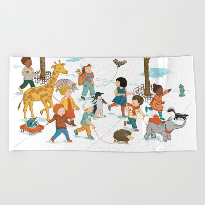 March with friends Beach Towel