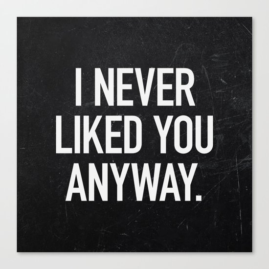 I Never Liked You Anyway Canvas Print