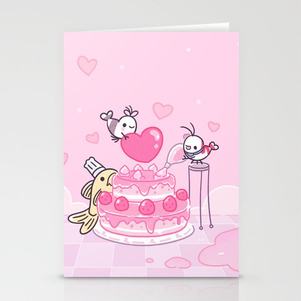 Shy Shrimp - Birthday Cake Stationery Cards