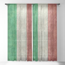 Italian flag, vintage retro style Sheer Curtain