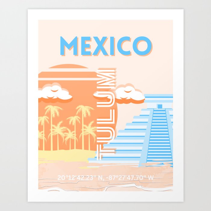 Tulum, Mexico, Travel Art, Summer Beach Art Print