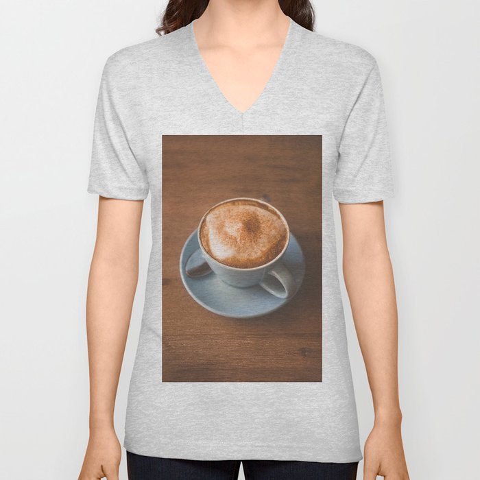 Morning Coffee V Neck T Shirt