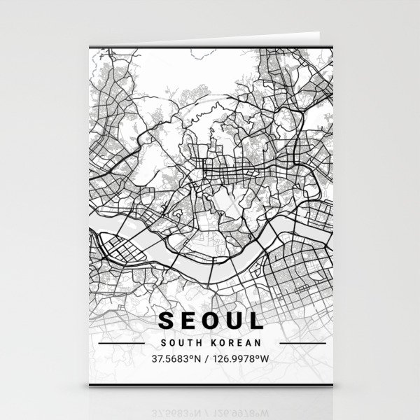 Seoul tourist map Stationery Cards