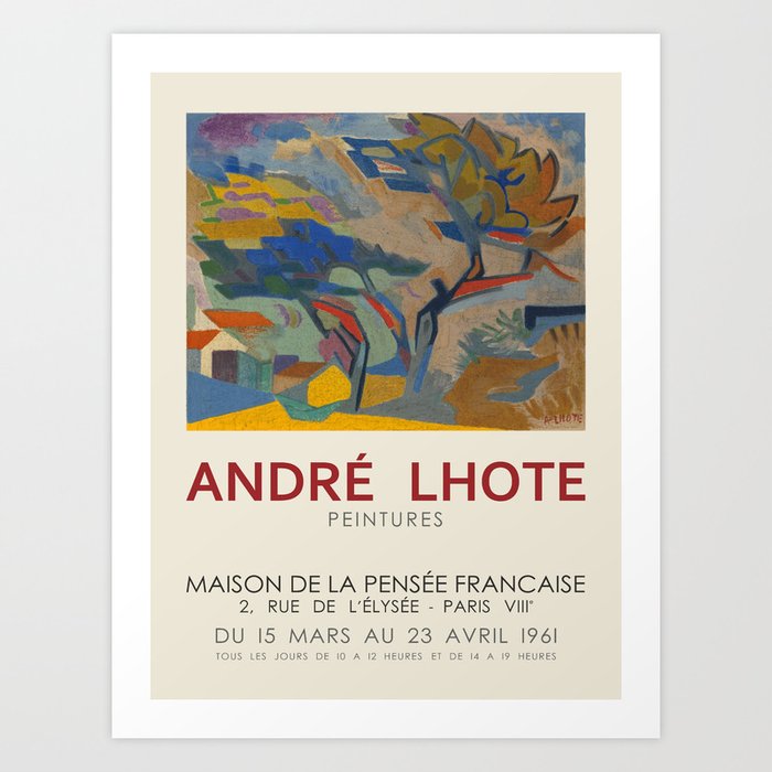 Andre Lhote. Exhibition poster for House of the French Thought in Paris, France. 1961 Art Print