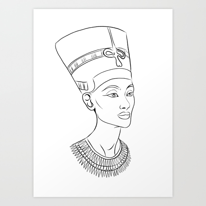 Nefertiti Illustration Art Print By Viktoriusart Society6 Shop nefertiti drawings created by thousands of emerging artists from around the world. nefertiti illustration art print by viktoriusart