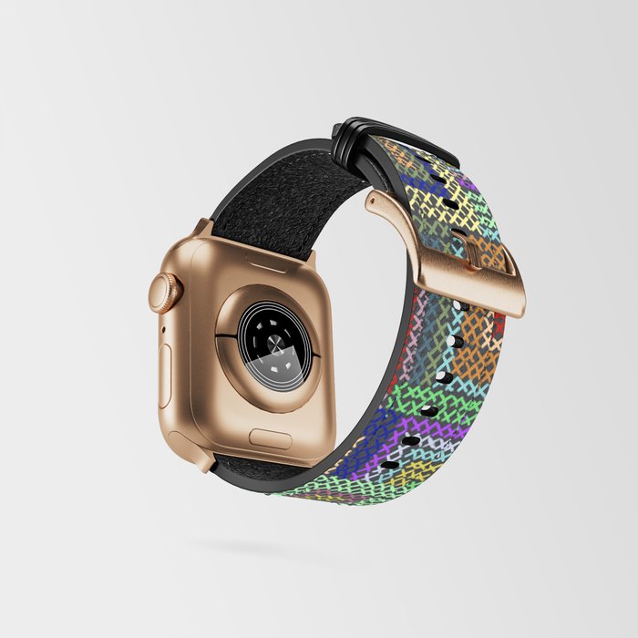 Needlepoint Squares Apple Watch Band by Maria Lindemann