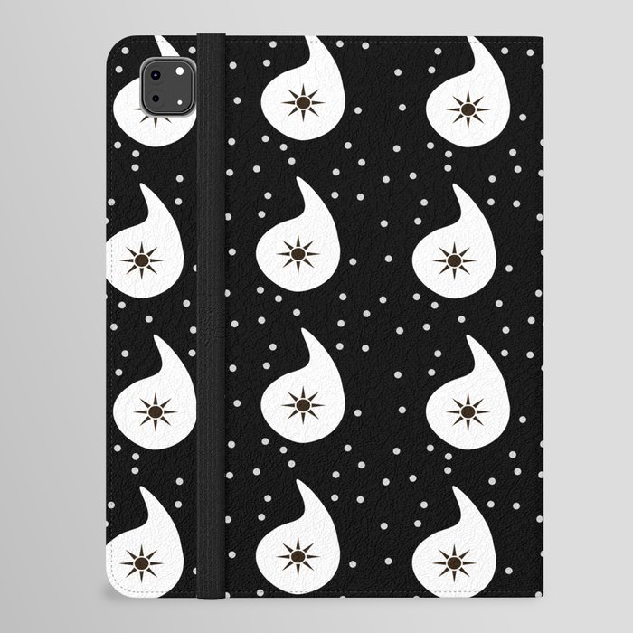 Black And White Paisley Polka Dot Pattern iPad Folio Case