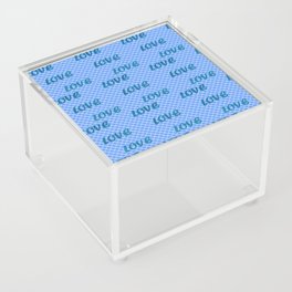 Glitter Blue And Plaid Trendy Modern Love Collection Acrylic Box