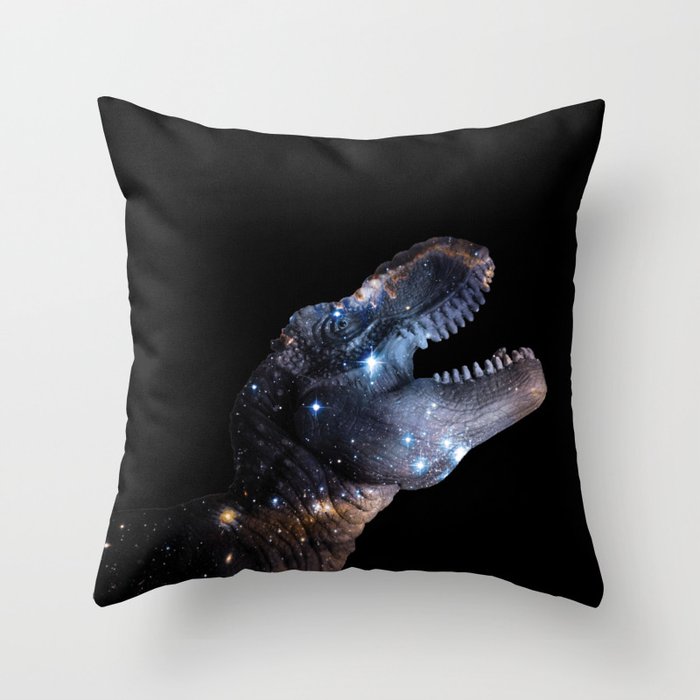 Dinosaurs...in Space Throw Pillow