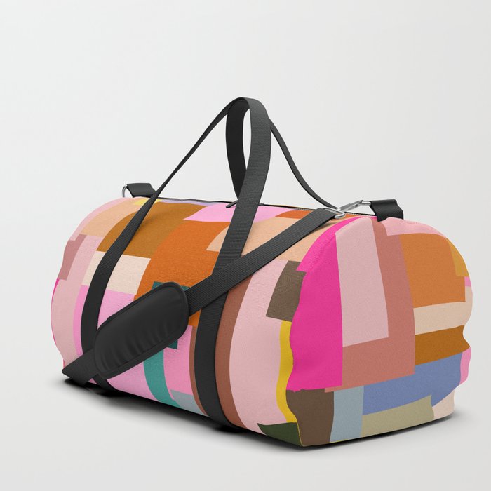 Color Block Print Mid Century Modern Retro Wall Art Geometric Pattern Abstract Duffle Bag